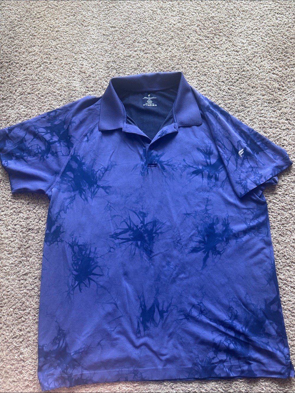 Fabletics Men's Purple Tie-Dye Polo